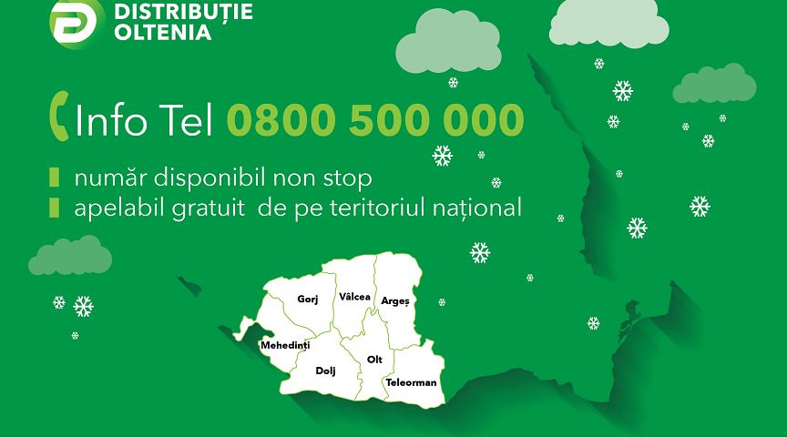 Distribuţie Energie Oltenia cea mai mare parte a incidentelor provocate de condițiile meteo în județul Vâlcea, au fost remediate